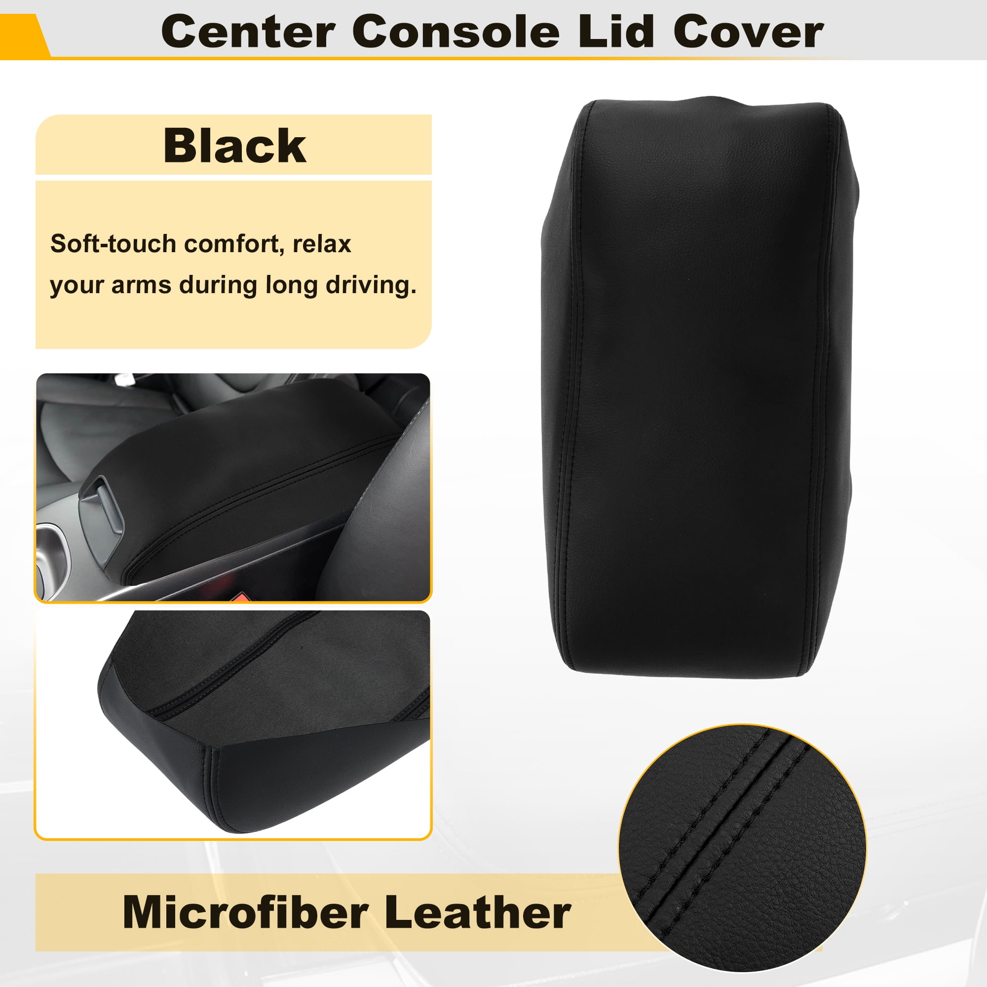 Unique Bargains 1pc Console Armrest Cover Black for Dodge Journey 2011-2020