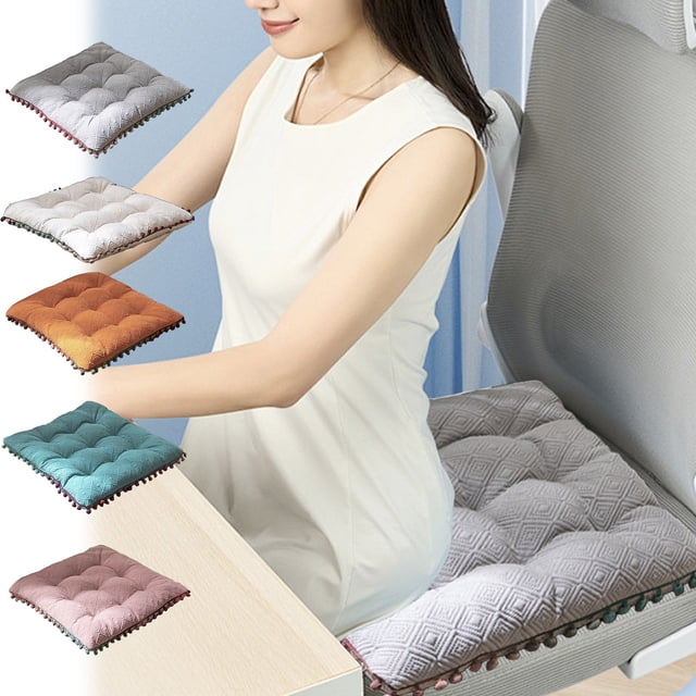 Cojín de suelo con espuma añadida - 40x40cm Almohada de asiento súper suave y transpirable para salón, cocina, comedor, dormitorio - Gris, Rosa, Azul, Naranja, Blanco