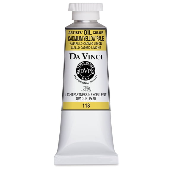 Da Vinci Artists' Oil Color - Cadmium Yellow Pale, 37 ml Tube