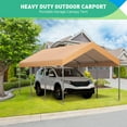 thumbnail image 2 of Heavy Duty Carport, Portable Garage, Doors and Ventilated Windows, UV Resistant and Waterproof, Carport Canopy for Car, Bike, Boat, Party, 2 of 8