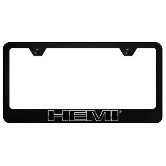 Dodge Hemi UV Print Logo Polycarbonate License Plate Frame (Black)