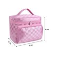 thumbnail image 7 of Portable Cosmetic Bag, Large Capacity Travel Makeup Bag, Pink Storage Handle Organizer For Women Girls With Handle and Divider, 7 of 7