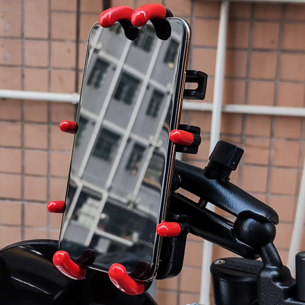 Zeiwohndc 360 Degree Motorcycle Bike Handlebar Phone Mount Holder for Smart Phones