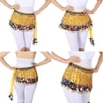 thumbnail image 2 of Bufanda de Cadera de Danza Del Vientre con Monedas de Oro Colgantes de Gasa de Estilo Fino con Decoración de de Imitación de Lentejuelas, Re Amarillo Baoblaze Bufanda de cadera para danza del vientre para mujer, 2 of 8