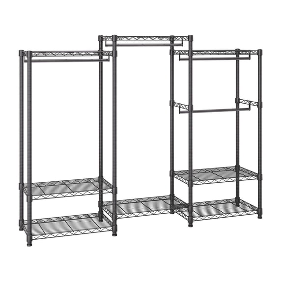 Heavy Duty Clothes Rack, Rolling Garment Rack 4 Rods, 8 Tier Storage, Adjustable Closet Organizer, 800lbs Capacity, Freestanding Wardrobe