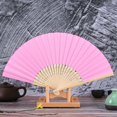 thumbnail image 3 of Birdeem Pattern Folding Dance Wedding Party Lace Silk Folding Hand Solid Color Fan, 3 of 10