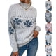 thumbnail image 5 of Christmas Turtleneck Snowflake Knit Sweaters Warm Wool Pullover Casual Jumper, 5 of 6