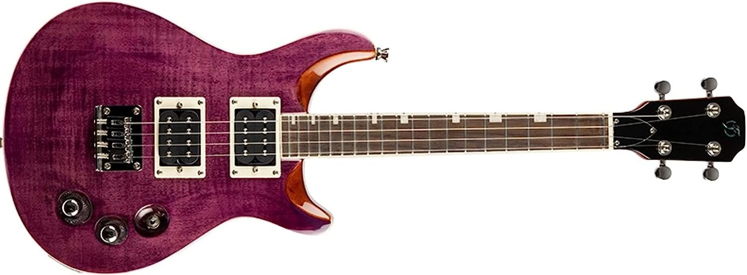 Flight Vanguard Solid Body Electric Ukulele Transparent Purple