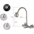 thumbnail image 4 of Stainless Steel Wall Mounted Faucet Kitchen Wall 360° Rotatable Single Handle Mixer Tap Cold Water Mixer Tap, 4 of 5