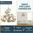 thumbnail image 4 of AFLighting Elements 5-Light Country Chandelier Antique Cream Hardwired Chandeliers, 4 of 6