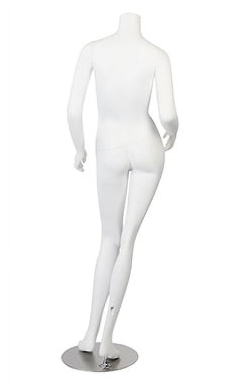 SSWBasics Female White Fiberglass Mannequin -- Headless - Height 5'3" - With Base