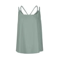 thumbnail image 5 of Qwertyu Womens Summer Eyelet Tank Tops Spaghetti Strap Scoop Neck Sleeveless Flowy Casual Beach Vacation Shirts Loose Trendy Basic Tops Dark Green XL, 5 of 8