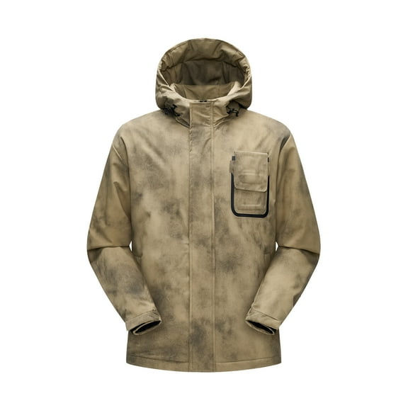 MADHERO Mens Lightweight Lined Hooded Cotton padded Jacket Waterproof Jacket windbreaker jacket