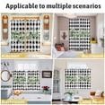 thumbnail image 5 of Green Eucalyptus Leaves Kitchen Curtains Window Panels, Black White Plaid Farmhouse Watercolor Insulated Window Treatment Curtain, Grommet Curtains for Bedroom/Living Room, 2 Piece 27.5"Wx39"L, 5 of 8