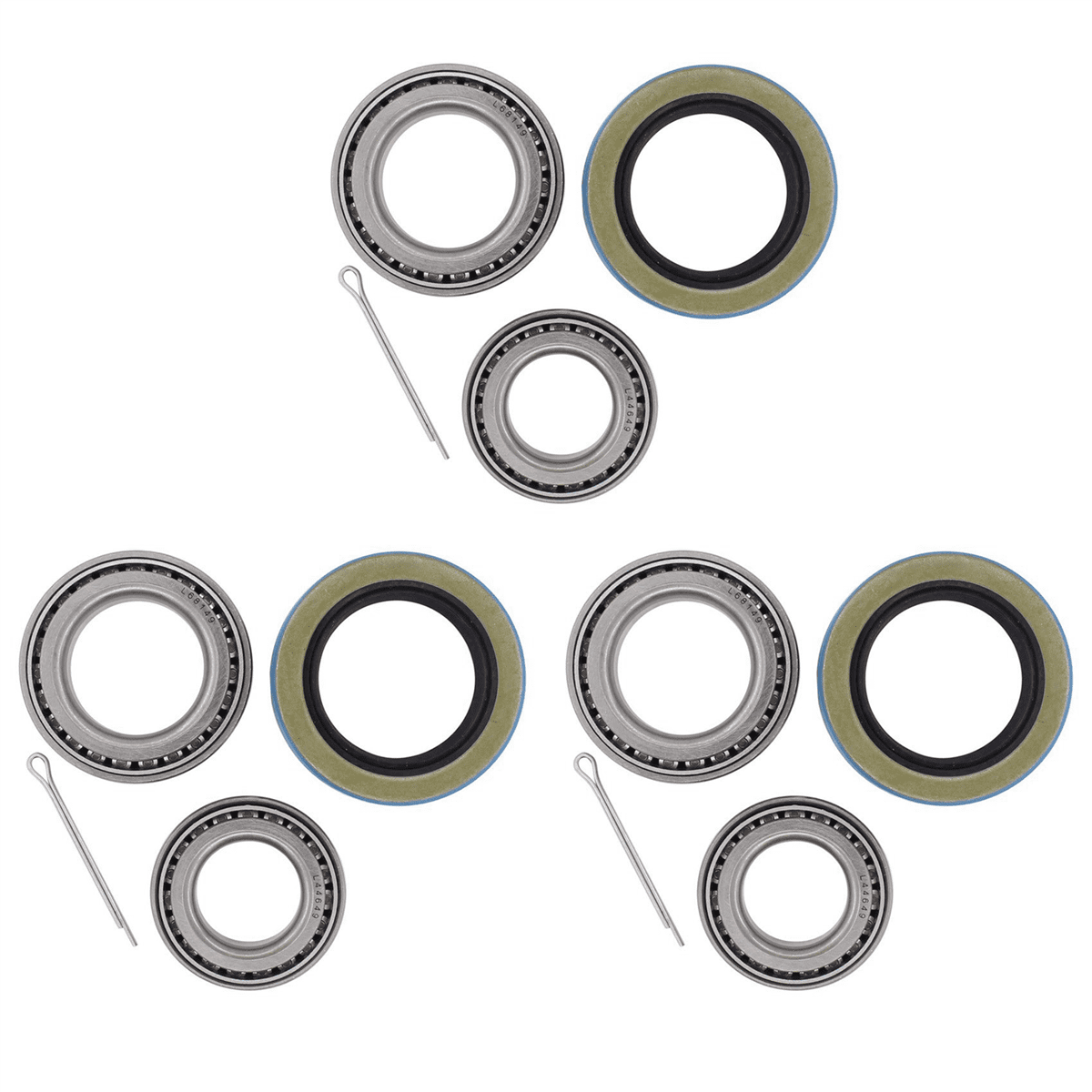 3X Trailer Hub Bearings Kit for 3500 1.719 Inch Spindle 84 Axle L68149 L44649