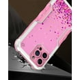 thumbnail image 4 of Case and Pouch Bundle for iPhone 14: Heavy Duty Armor Rugged Case (Pink Floating Hearts) and Rugged Denim Nylon Belt Holster (Tan Brown), 4 of 9