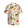 thumbnail image 2 of Fotbe Monkeys In The Jungle Hawaiian Shirt For Men Unisex Summer Beach Casual Short Sleeve Cotton Linen Button Down Shirts-Small, 2 of 9