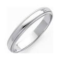 thumbnail image 2 of 14k Solid Yellow Gold Plain Milgrain Wedding Band 3mm, 2 of 2