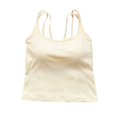 thumbnail image 3 of ZNQHFRE Women's Criss‑Cross Back Spaghetti Strap Camisole Tank Top, Slim‑Fit Layering Top With Built‑In Bra Pads One Size, 3 of 5