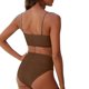 thumbnail image 4 of Conjuntos de bikini tankini para mujer Trajes de baño de bloques de color Traje de baño de dos piezas con tirantes anchos y soporte Traje de baño de dos piezas para mujer Trajes de baño tankini para m, 4 of 5