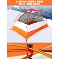thumbnail image 3 of IC ICLOVER 4 Season Backpacking Tent for 2 Person Ultralight Waterproof All Weather Double Layer Camping Tents for Backpacker Outdoor Hiking Survival - Orange, 3 of 8
