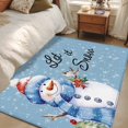 thumbnail image 4 of 2.7'x5' Area Rugs, Christmas Snowman Indoor Outdoor Area Rug for Living Room Bedroom, Xmas Tree Winter Snowflake Blue Washable Bathroom Rugs Kitchen Floor Carpet Mats Home Decor Aesthetic, 4 of 8