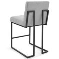 thumbnail image 4 of Counter Stool Chair, Set of 2, Fabric, Metal Steel, Black Grey Gray, Modern Contemporary Urban Design, Bar Pub Cafe Bistro Hotel Restaurant Hospitality, 4 of 4