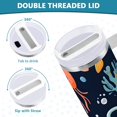 thumbnail image 3 of Yayeee 40oz Stainless Steel Tumbler with Straw and Handle Double-Wall Insulated Travel Water Bottle, Red Jellyfish, 3 of 8