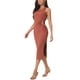 thumbnail image 4 of INSPIRE CHIC Vestido Midi Sin Mangas de Verano para Mujeres con Cuello Redondo, Corte en la Cintura, Abertura Lateral, Vestido de Tanque, Cuerpo Ajustado XL Rojo, 4 of 6