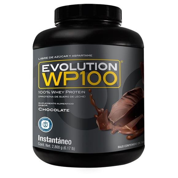 EVOLUCIÓN. Proteína de Suero de Leche, WP100, Whey Protein, 2800 Gramos (Sabor Chocolate)