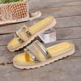 thumbnail image 6 of Women Casual Shoes Women's Platform Rhinestone Glitter Slide Sandals Cute bling Slip On Round Open Toe Comfort Summer Walking, 6 of 7