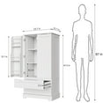 thumbnail image 3 of Aiho Storage Cabinet with 2 Doors & 2 Drawer, Pantry Cabinet for Kitchen, Studio, Living Room - White, 3 of 9