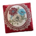 thumbnail image 2 of Funda de almohada floral, funda de almohada cuadrada de 45 cm, 45 x 45 cm, funda de almohada con diseño de flores, funda de cojín para dormitorio, Rojo oscuro, 2 of 8