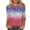 Pink, variant on Womens 4th of July Outfit Red White and Blue Shirts Round Neck 3/4 Sleeve Tops American Flag Print Shirts Patriotic Blouses