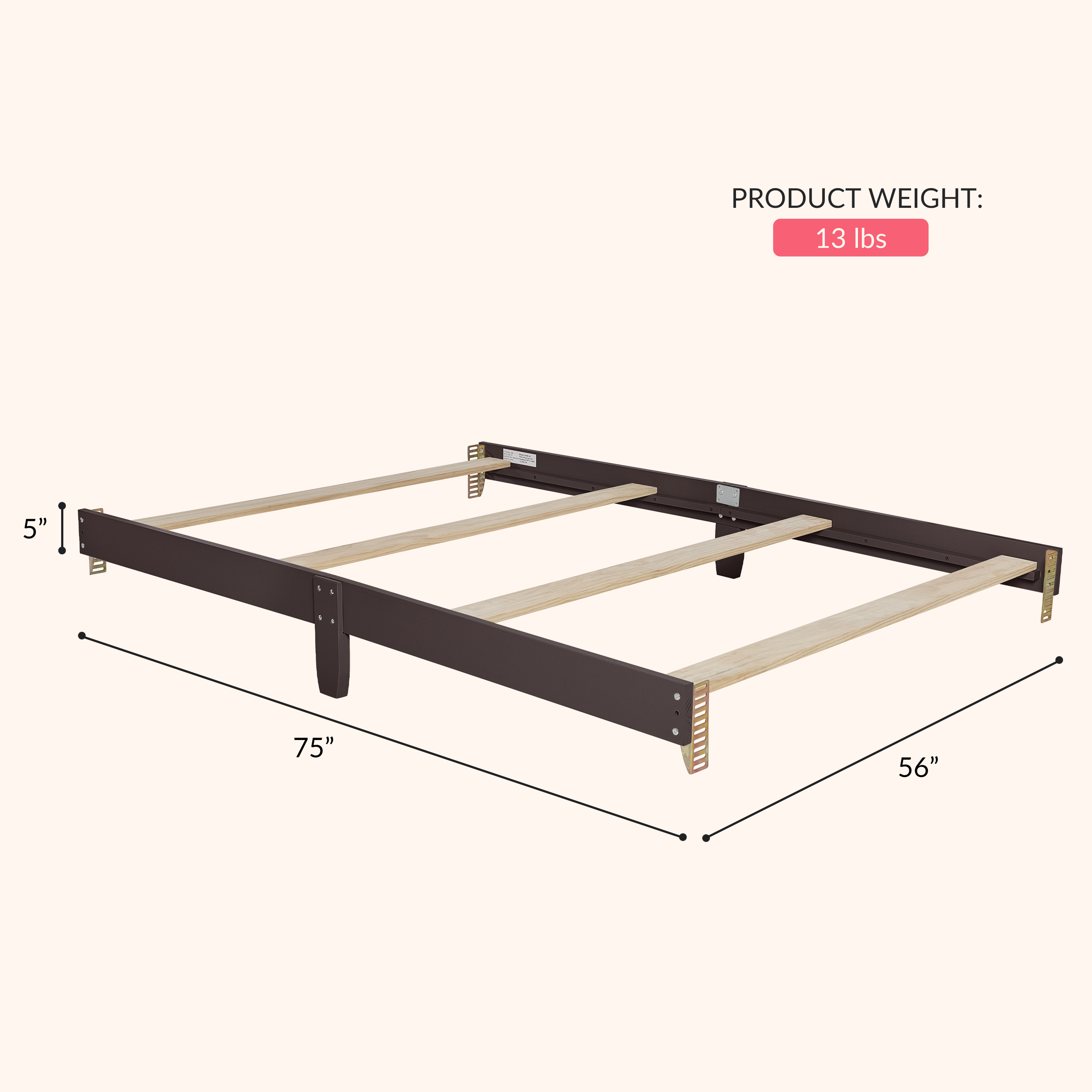 Dream On Me Universal Bed Rail, Chocolate Chip
