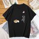 thumbnail image 2 of Haikyuu-Camiseta con estampado de gatos Nekoma para mujer, camisa divertida de manga corta con dibujos animados, Camiseta de cuello redondo para mujer, 2 of 4