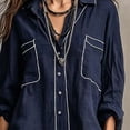 Bbyeadc Womens Long Sleeve Blouse Linen Retro Collared V Neck Button ...