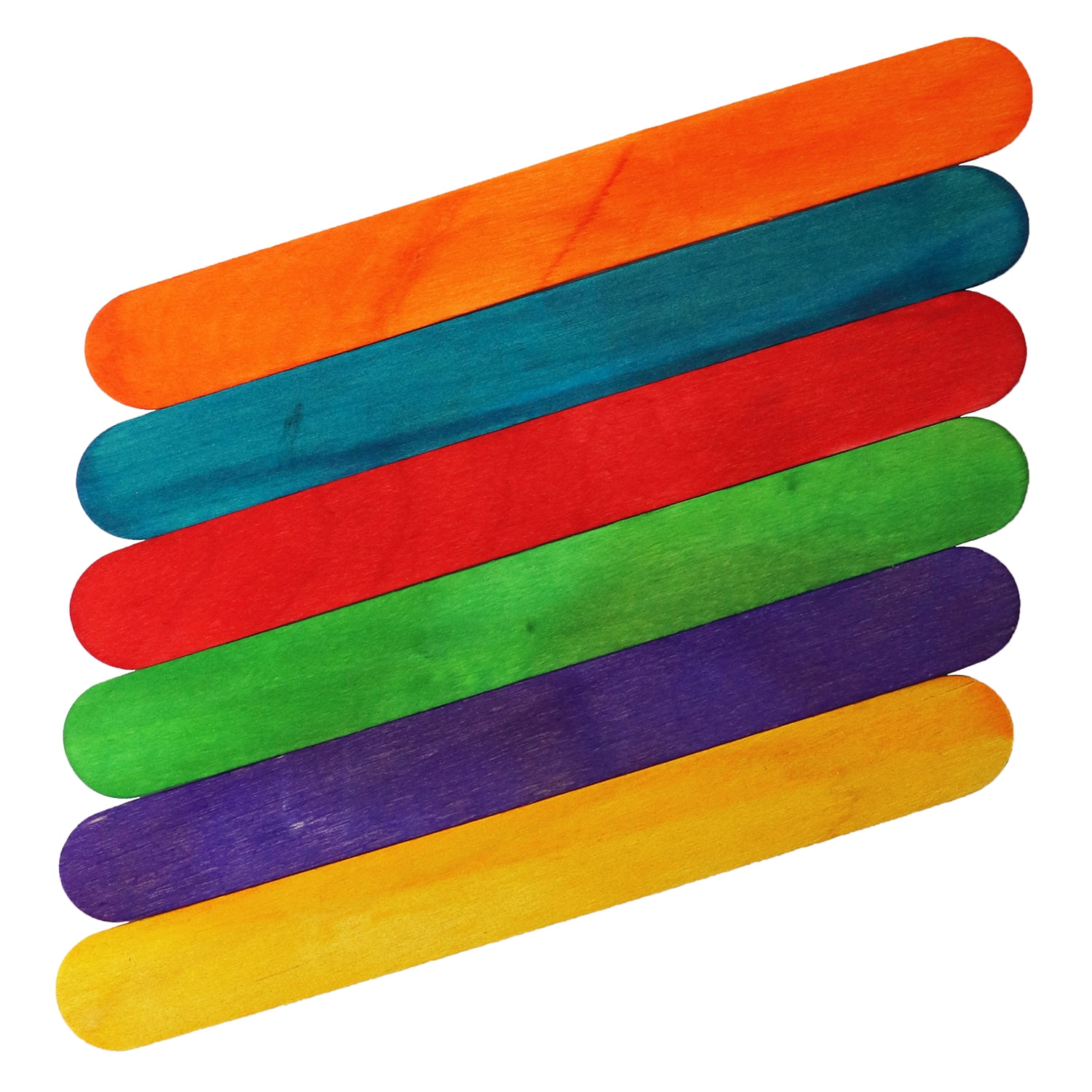 100 Wood Jumbo Craft Sticks Orange Color
