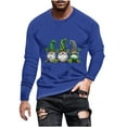 thumbnail image 2 of ZRGHAOYLQ Mens St Patricks Days Shirts Lucky Shamrock Gnomies Graphic Tees Big and Tall Long Sleeve Pullover Shirts Plus Size Crew Neck Tops Athletic Regular Fit T Shirts, 2 of 5