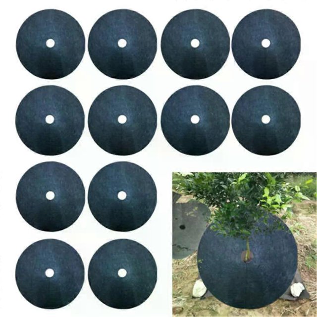 12pcs Shading Mat Mulch Ring Tree Protector Mats 27-42cm Disc Shrub Tree Guard Horticultural Plant Care Tool Accessories