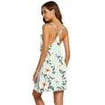 thumbnail image 3 of Oudiya Women's V Neck Sleeveless Nightgown Double Strap Cross Line Sexy Sleepwear, S-XXL, 3 of 5