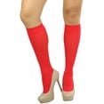 thumbnail image 6 of ToBeInStyle Women's Fashion Opaque Nylon Knee High Socks - Red, 6 of 6