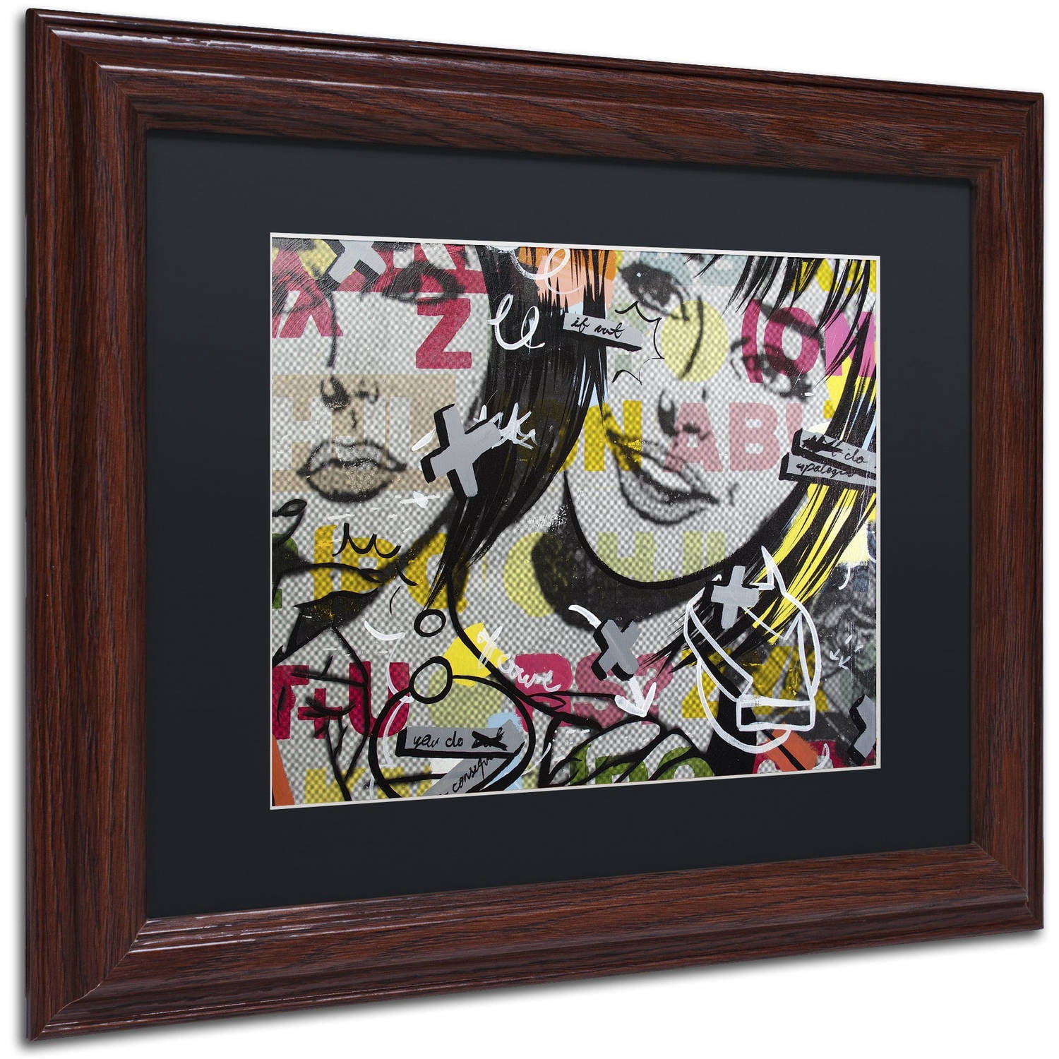 Trademark Fine Art "Apologies" Canvas Art by Dan Monteavaro Black Matte, Wood Frame