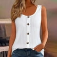 thumbnail image 4 of Bovemsi Women's Tanks & Camis 2025 New Ribbed Tank Top Round Neck Button Knitted White Camisole, 4 of 6