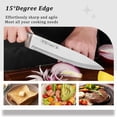 thumbnail image 4 of Peniguingy Kitchen Knife Set, 9-Piece Professional Kitchen Knives Set with Acrylic Block, Sharp Stainless Steel Chef Knife Set with Sharpener for Kitchen Cutting Kitchen, Presents for Women (Purple), 4 of 7