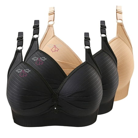 OSFVNOXV Sports Bras for Women 3 Pack Push Up Bras Casual Solid Color Big Bust Full Figure High Impact Cups Soft Breathable Everyday Bra Clearance XS-4XL