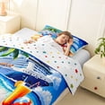 thumbnail image 3 of jejeloiu Summer Cruise Print Twin Comforter Sets,Hawaii Sea Beach Holiday Bedding Set For Boys,Blue Yellow,Polkadot Reversible,2-Piece,1 Comforter and 1 Pillowcase, 3 of 7