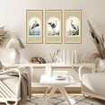 thumbnail image 3 of TOARTi Blue Heron Wall Art Coastal Framed Nature Landscape Watercolor Lotus Wood Cut Out Set of 3 For Living Room Bedroom Farmhouse 8x16 Inch, 3 of 8