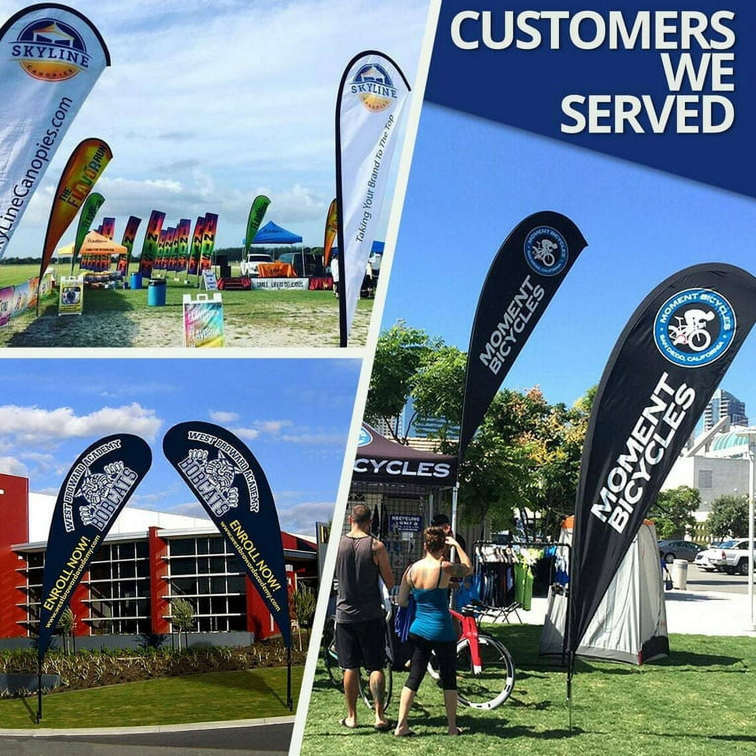 Anley 3 X 7.5 Ft Custom Advertising Teardrop Flag Double Sided - Print Your Own Logo/Design/Words - Indoor & Outdoor Commercial Banners Flags (Include Flagpole & Ground Spike)