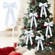 thumbnail image 1 of Fiudx Lazos Navideños de Terciopelo, Envoltura de Regalos de Tela Suave, Adornos Lujosos para Coronas de Árbol, Acento Festivo Versátil, Toque Festivo Reutilizable, Perfectos para Fiestas, Juego de 1, 1 of 6